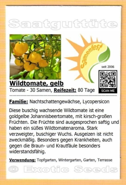 Tomate * Wildtomate gelb * goldgelbe Johannisbeertomate * 30-1.000 Samen